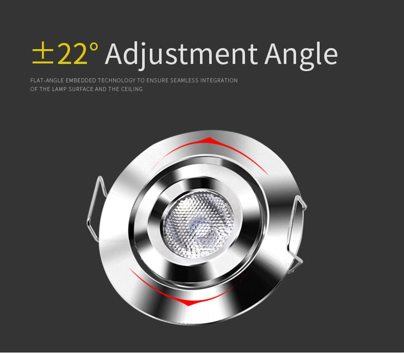 Spot 12V mini Built-in LED living room clothing store ceiling spotlight adjustable angle embedded 3W Built in downlight