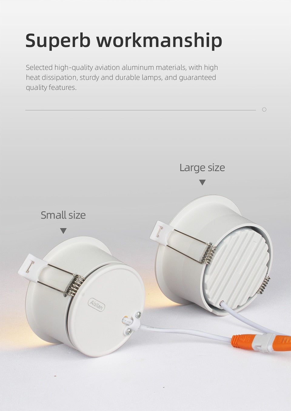 Aisilan Led Downlight Matte soft Anti-glare Recessed Downlight Aluminium Ceilling Spot Light narrow side waterproof spot light