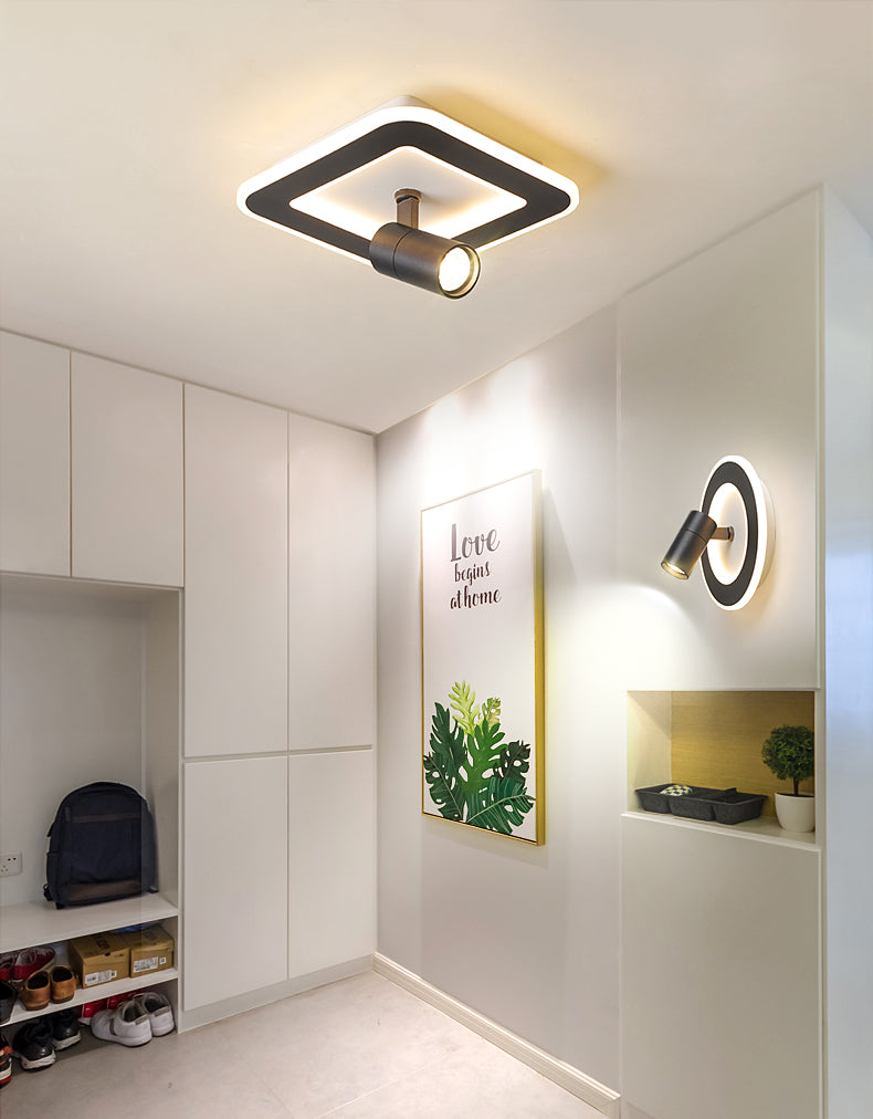 Tinlaibor Corridor led Downlights Washroom Cloakroom Aisle Wall Spot lamp Rotate Hall Entrance Stair lamp Downlight 20W 12W