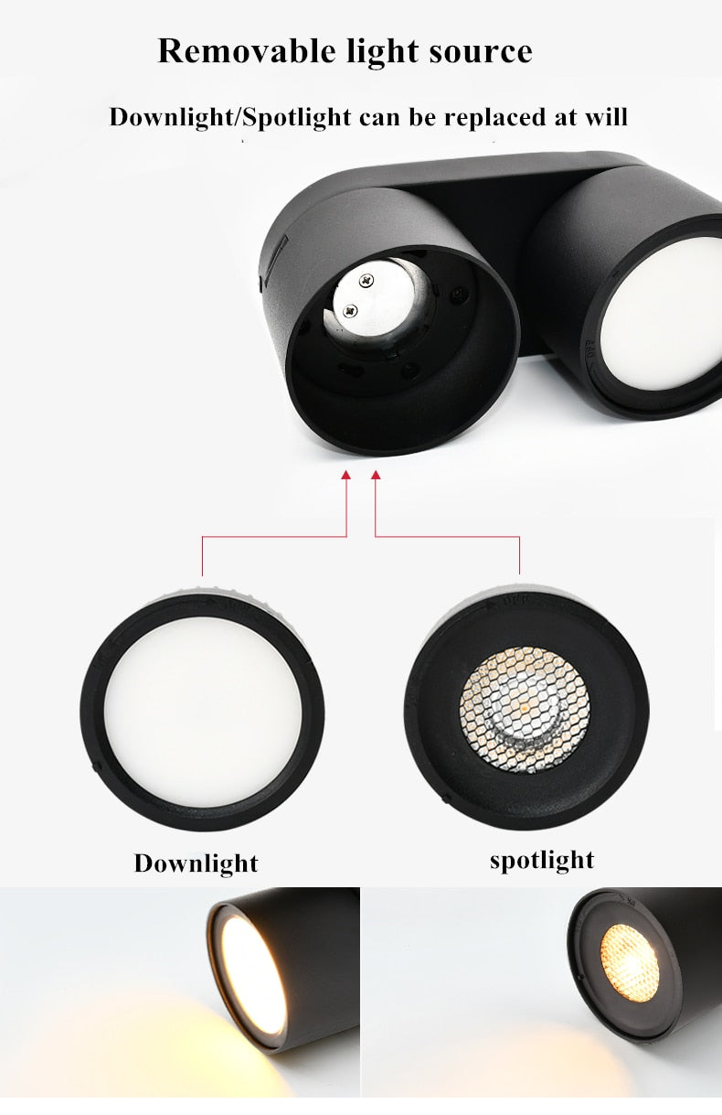 Spotlight 14W 24W AC110V-240V led downlight adjustable angle aisle corridor ceiling spotlight