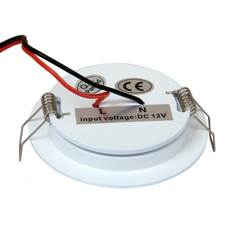 Tokili Round LED Downlight 3W Frosted Diffuser Ultra Slim Spring Clips Mount Full Aluminium 12V Dome Light Interior for RV Boat