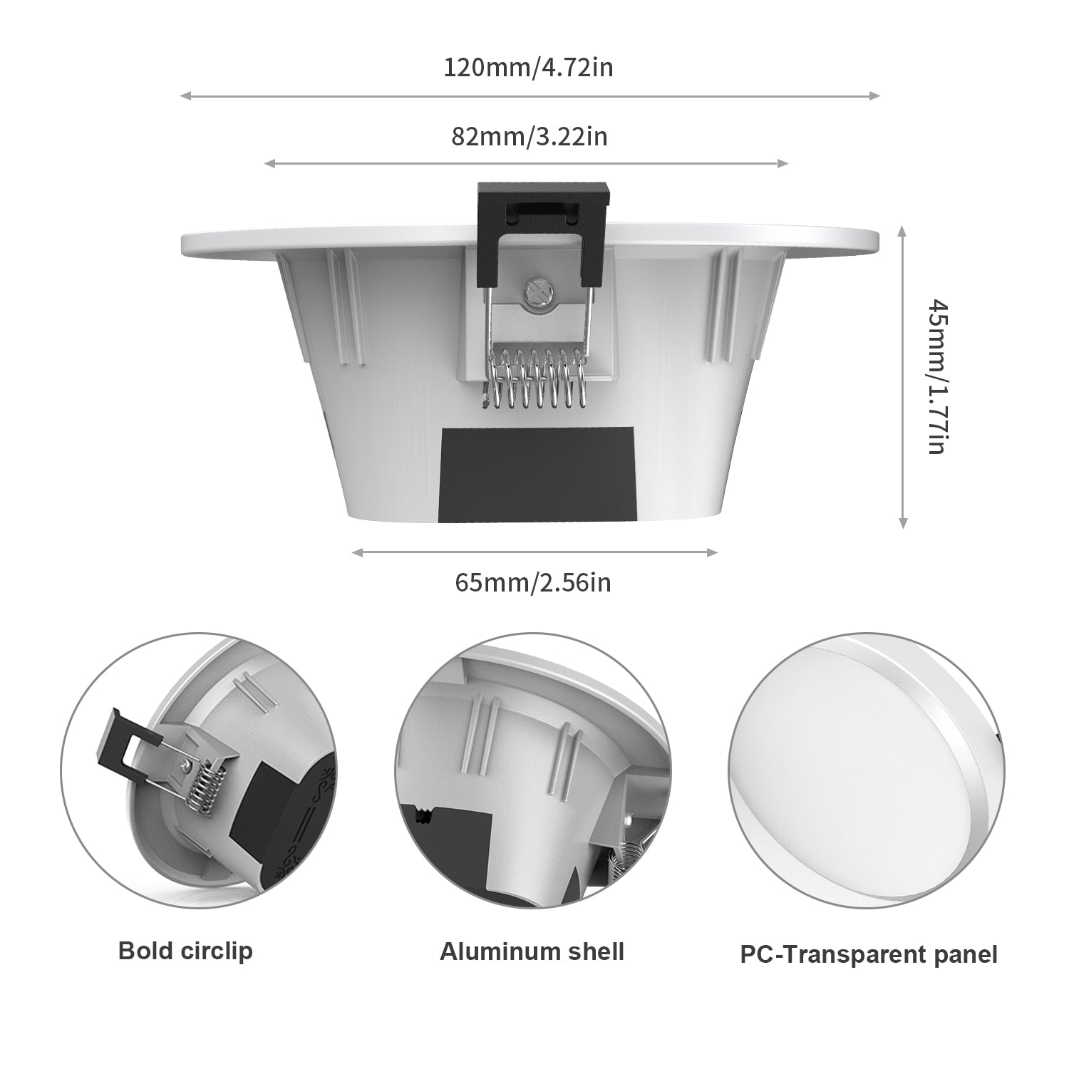  LED Panel Lights Lucas Led Downlight 4 Inch Smart Led Plafond Bluetooth Recessed Can light for Bathroom, 220V Downlight