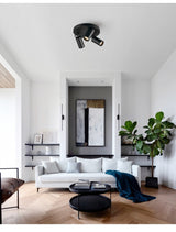 Dimmable creative three-head spotlight 7W/12W round led ceiling home living room surface mounted cob spotlight downlight