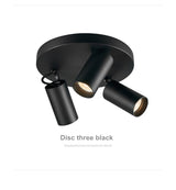 Dimmable creative three-head spotlight 7W/12W round led ceiling home living room surface mounted cob spotlight downlight