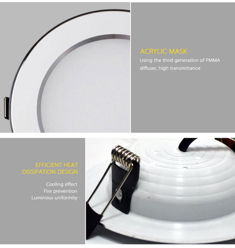 AC/DC 12V 110V Led Downlight 5W 7W 9W 12W 15W 18W Ceiling Recessed Grid Downlights Round Lamp