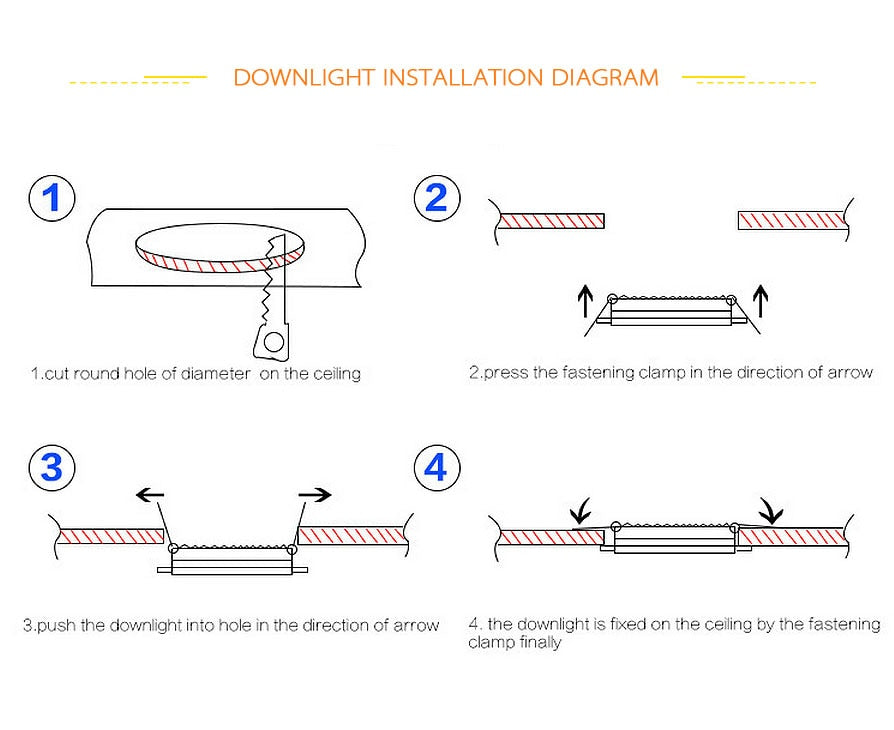 AC/DC 12V 110V Led Downlight 5W 7W 9W 12W 15W 18W Ceiling Recessed Grid Downlights Round Lamp
