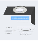 IP65 Downlight 3W 5W 7W DC 12V Stainless Steel 304 LED Safety Voltage Downlights for Home Kitchen Dining Spot Lighting 14mm Slim