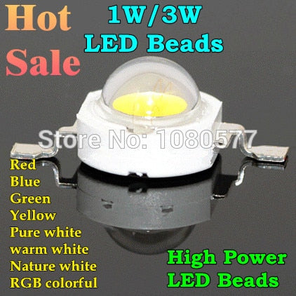 50pcs 1W 3W High Power LED Light-Emitting Diode LEDs Chip SMD Warm White Red Green Blue Yellow For SpotLight Downlight Lamp Bulb