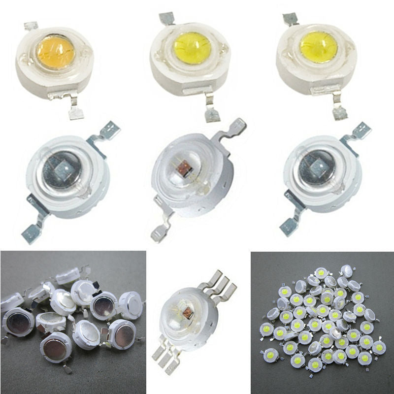 50pcs 1W 3W High Power LED Light-Emitting Diode LEDs Chip SMD Warm White Red Green Blue Yellow For SpotLight Downlight Lamp Bulb