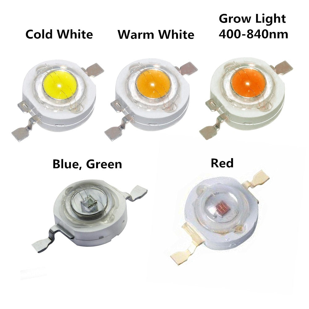 50pcs 1W 3W High Power LED Light-Emitting Diode LEDs Chip SMD Warm White Red Green Blue Yellow For SpotLight Downlight Lamp Bulb