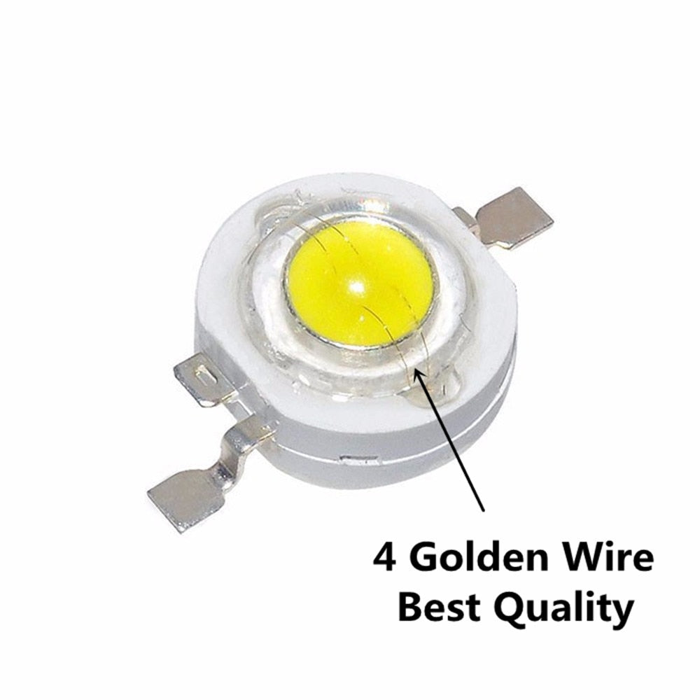 50pcs 1W 3W High Power LED Light-Emitting Diode LEDs Chip SMD Warm White Red Green Blue Yellow For SpotLight Downlight Lamp Bulb