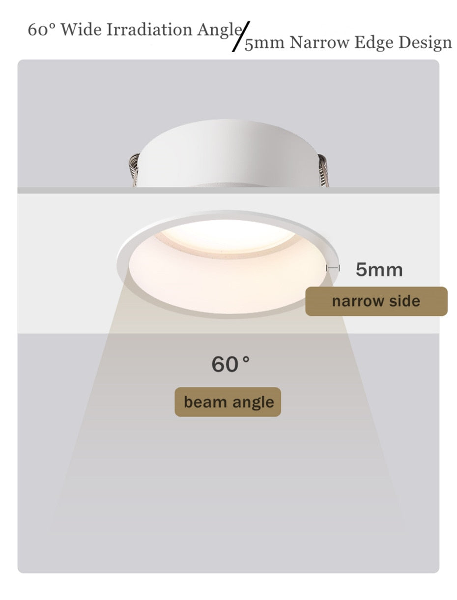 Recessed Downlight Dimmable Led Lamp Deep Anti-Glare Led Spot 5W 7W 12W 15W Lighting Living Room Bedroom Hotel Cafe&#39;s Ceiling Lamp