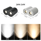 LED 20W 24W Replaceable GU10 LED Bulb Surface Mounted LED COB Downlight Cold/Warm White for Bedroom Kitchen LED Ceiling Spotlight