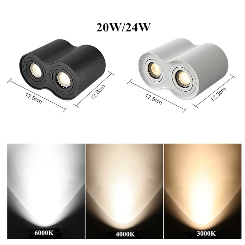 LED 20W 24W Replaceable GU10 LED Bulb Surface Mounted LED COB Downlight Cold/Warm White for Bedroom Kitchen LED Ceiling Spotlight