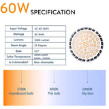 Super Bright 50W 60W PAR38 E27 LED Spotlight Bulb Lamp 48LEDs Chips Replace Halogen Lamps 85-265V Cold/Warm White