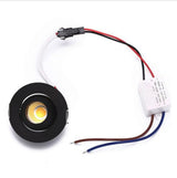 Mini LED Downlight 42mm Cut Hole Under Cabinet Spot Light 3W for Jewelry Display Ceiling Recessed Lamp 100V-240V white / black