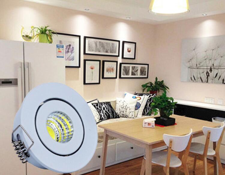 Mini LED Downlight 42mm Cut Hole Under Cabinet Spot Light 3W for Jewelry Display Ceiling Recessed Lamp 100V-240V white / black