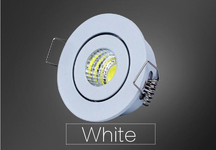 Mini LED Downlight 42mm Cut Hole Under Cabinet Spot Light 3W for Jewelry Display Ceiling Recessed Lamp 100V-240V white / black