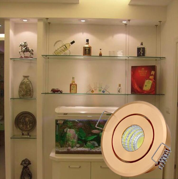 Mini LED Downlight 42mm Cut Hole Under Cabinet Spot Light 3W for Jewelry Display Ceiling Recessed Lamp 100V-240V white / black