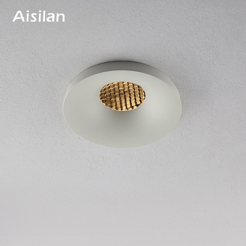 Aisilan LED recessed spot light anti-glare downlight bedroom Round or Square White LED Ceiling Spot Light