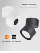 DBF Honeycomb Deep Glare Surface Downlight Holder+GX5.3 Light Bulb Replaceable 7W Angle Adjustable Ceiling Spot Light Bedroom