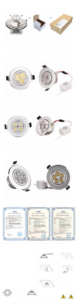 LED 10pcs/lot 9w 12w 15w cool white warm white dimmable LED Recessed Downlight AC110V 220V  for home bathroom kitch store lights