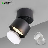 DBF 360 degrees Rotatable LED Surface Lamp Holder with Light Bulb Replaceable 7W 9W 12W Anti-Glare Surface Mounted Downlight