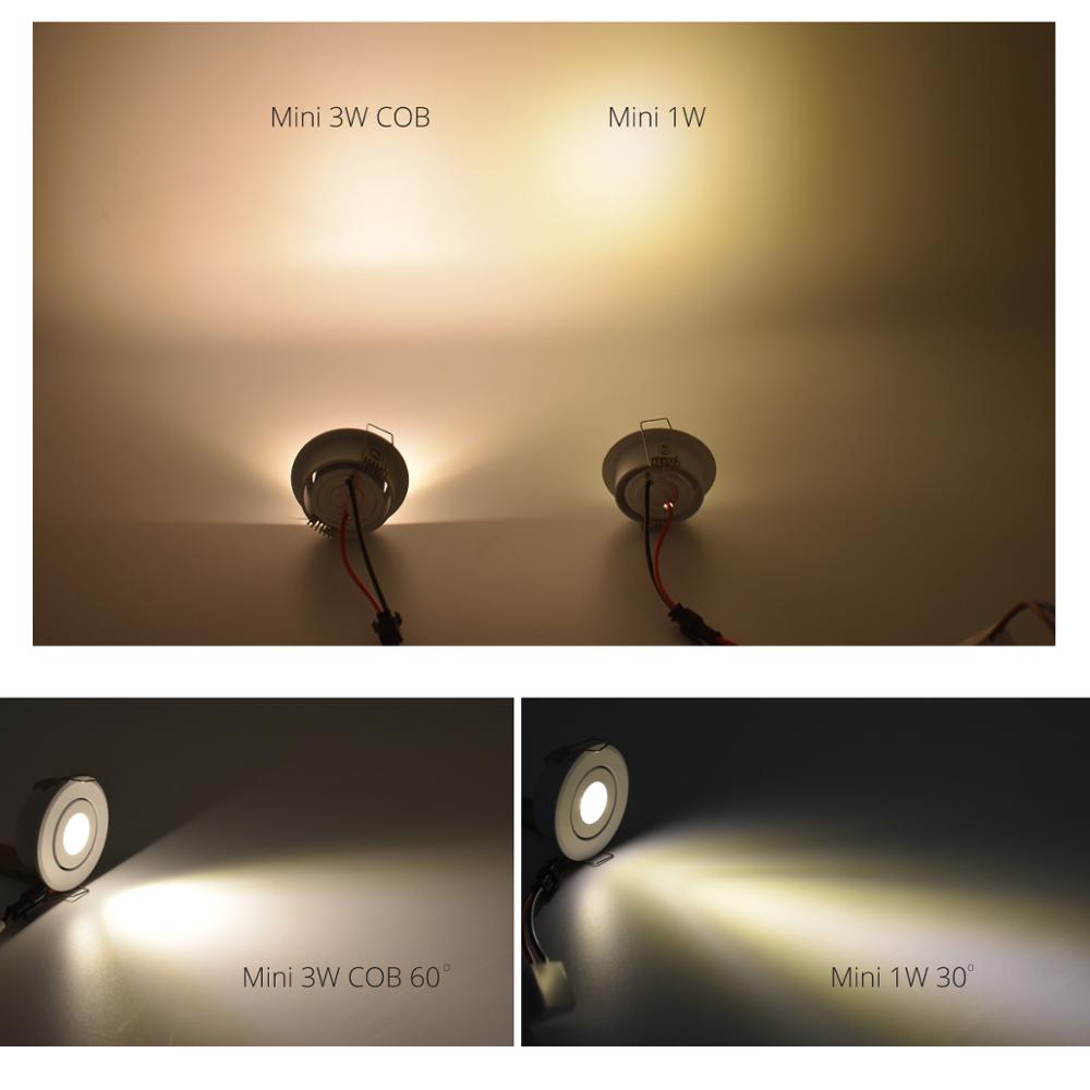 Downlight 10/pack Mini 1W COB 3W LED Spot Light Recessed Built in Downlight Dimmable 110V 220V for cabinet