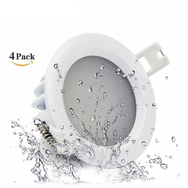 4pcs/Lot Waterproof LED Downlight IP65 LED Spot Light 15W/12W/9W/7W/5W Super Bright 220V Bathroom Recessed Ceiling Lamp