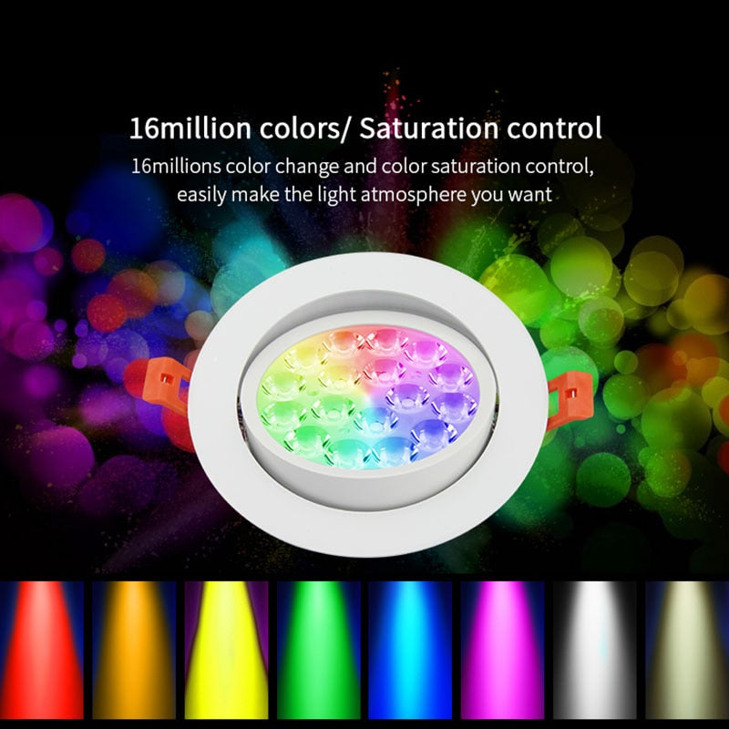 Miboxer 9W RGB+CCT LED Ceiling Spotlight Dimmable FUT062 AC110V 220V led Downlight angle Adjustable Support Smart Phone APP