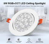 Miboxer 9W RGB+CCT LED Ceiling Spotlight Dimmable FUT062 AC110V 220V led Downlight angle Adjustable Support Smart Phone APP