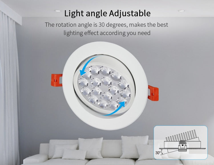 Miboxer 9W RGB+CCT LED Ceiling Spotlight Dimmable FUT062 AC110V 220V led Downlight angle Adjustable Support Smart Phone APP