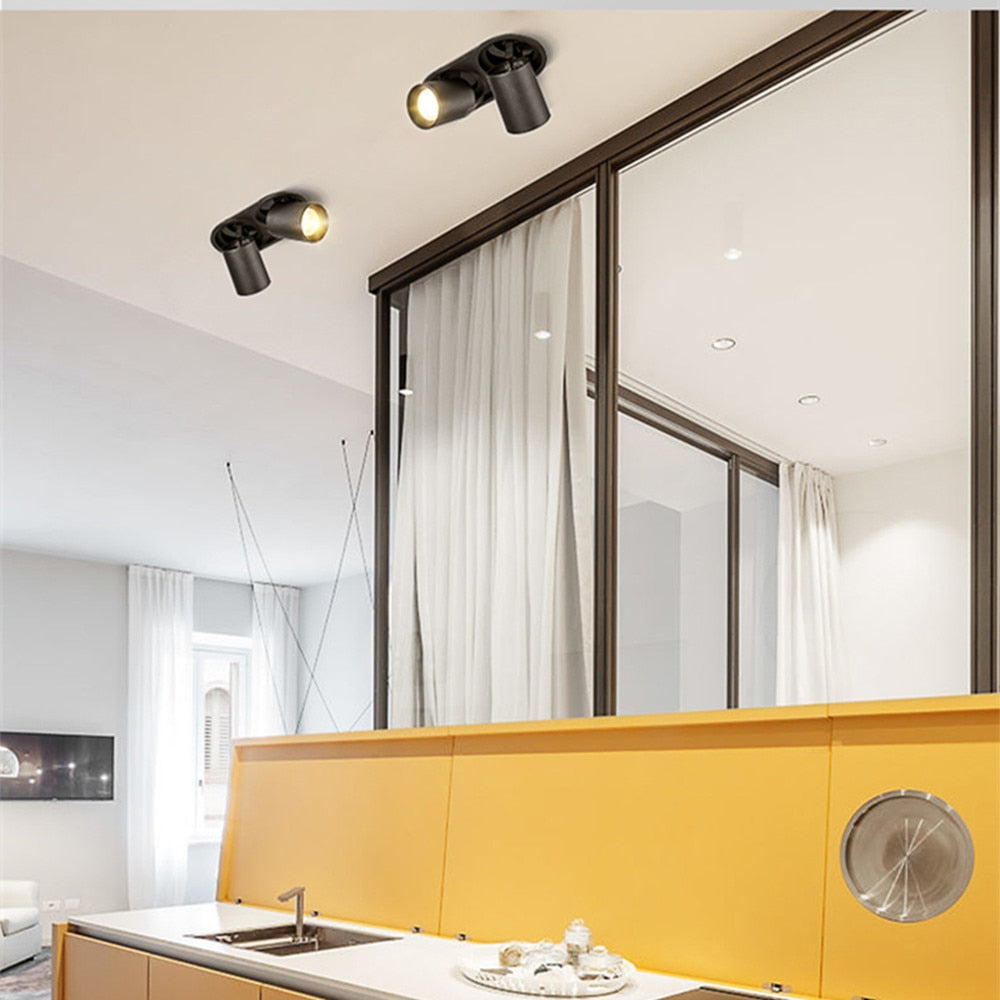 Stretchable Recessed Downlight Led Ceiling Downlight Telescopic Rotary Spot Lamp For Living Room Restaurant