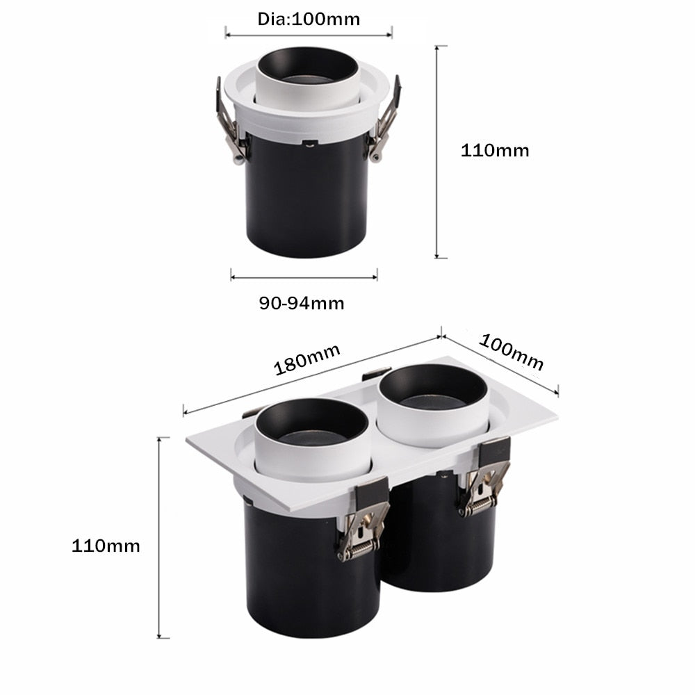 Stretchable Recessed Downlight Led Ceiling Downlight Telescopic Rotary Spot Lamp For Living Room Restaurant