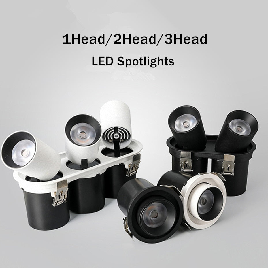 Stretchable Recessed Downlight Led Ceiling Downlight Telescopic Rotary Spot Lamp For Living Room Restaurant