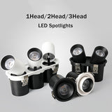 Stretchable Recessed Downlight Led Ceiling Downlight Telescopic Rotary Spot Lamp For Living Room Restaurant