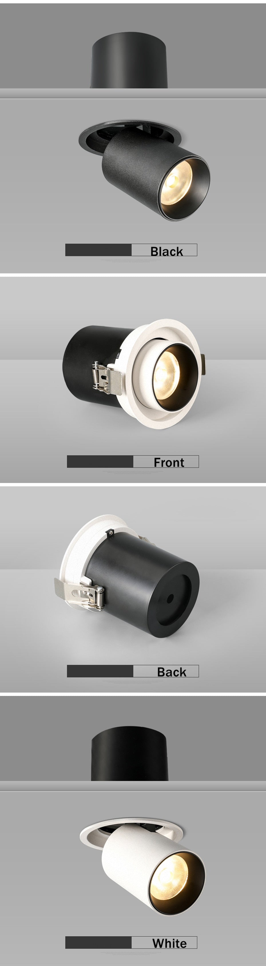 Stretchable Recessed Downlight Led Ceiling Downlight Telescopic Rotary Spot Lamp For Living Room Restaurant