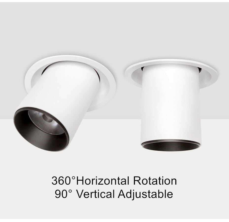Stretchable Recessed Downlight Led Ceiling Downlight Telescopic Rotary Spot Lamp For Living Room Restaurant