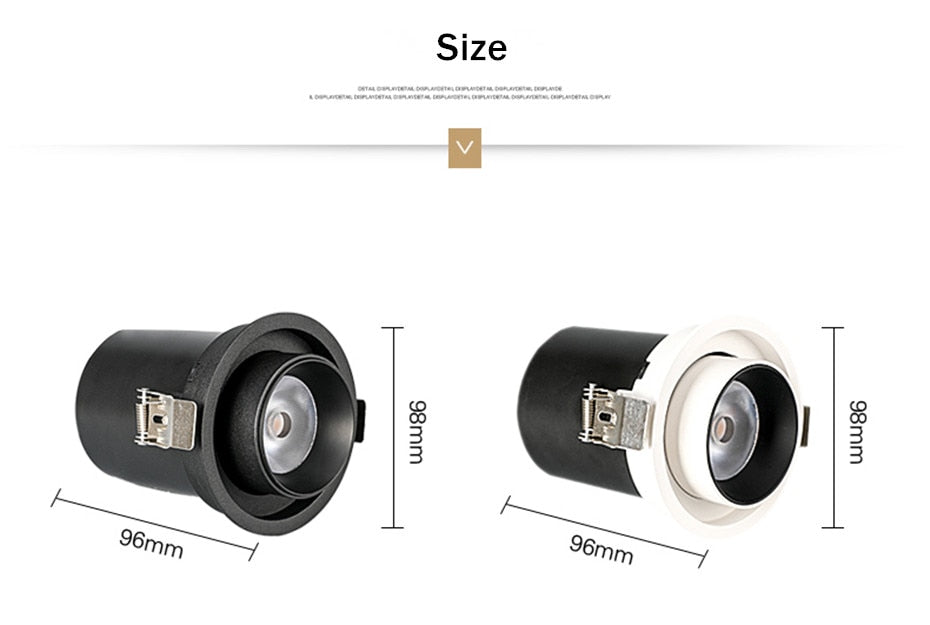 Stretchable Recessed Downlight Led Ceiling Downlight Telescopic Rotary Spot Lamp For Living Room Restaurant