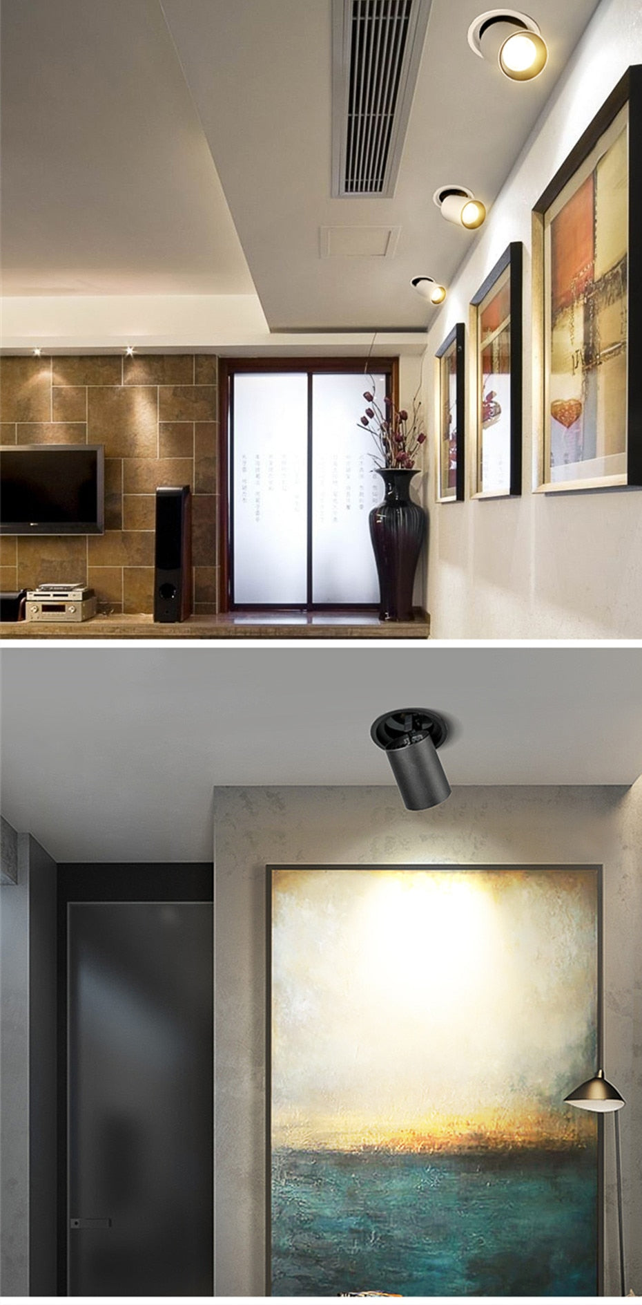 Stretchable Recessed Downlight Led Ceiling Downlight Telescopic Rotary Spot Lamp For Living Room Restaurant