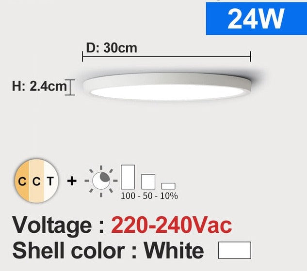LED Ceiling Light Dimmable 12W 18W 24W 32W 220V With 3 Color Adjustable For Bedroom Living room Bathroom Modern Ceiling Lamp