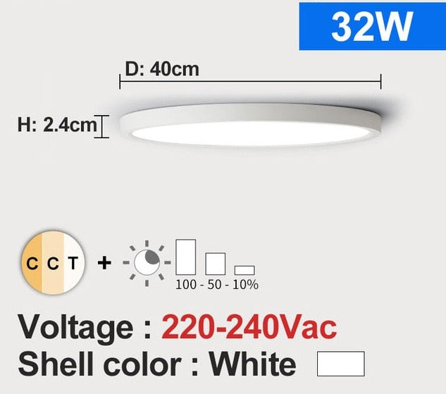 LED Ceiling Light Dimmable 12W 18W 24W 32W 220V With 3 Color Adjustable For Bedroom Living room Bathroom Modern Ceiling Lamp