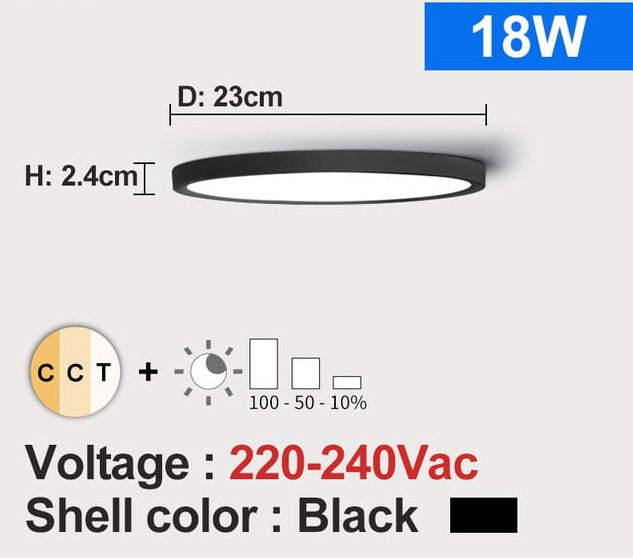 LED Ceiling Light Dimmable 12W 18W 24W 32W 220V With 3 Color Adjustable For Bedroom Living room Bathroom Modern Ceiling Lamp