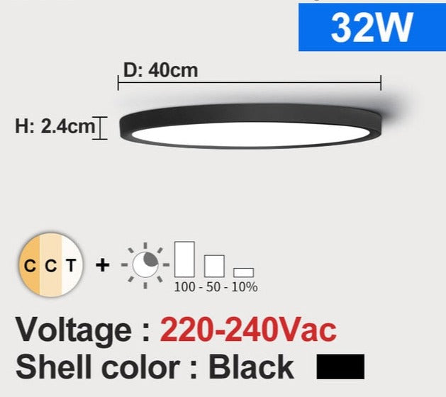 LED Ceiling Light Dimmable 12W 18W 24W 32W 220V With 3 Color Adjustable For Bedroom Living room Bathroom Modern Ceiling Lamp