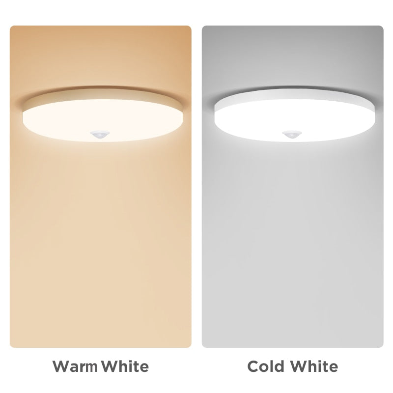 Motion Sensor Led Ceiling Light Fixtures Surface Mounted Ceiling Lamp 12W 18W 30W 50W Panel Night Light 220V For Home Bedroom