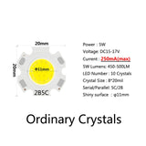 High Power 20pcs a Lot LED COB Light Bulb 20mm 3W 5W 7W 10W Use 250mA/300mA LED Source Chip Light Lamp SpotLight Downlight Lamps