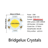 High Power 20pcs a Lot LED COB Light Bulb 20mm 3W 5W 7W 10W Use 250mA/300mA LED Source Chip Light Lamp SpotLight Downlight Lamps