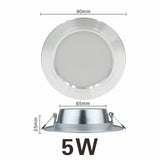 LED Downlight Silver Ultra Thin Aluminum  5W 9W 12W 15W 18W Down Light 220V 230V 240V Round Recessed Spot Lighting