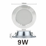 LED Downlight Silver Ultra Thin Aluminum  5W 9W 12W 15W 18W Down Light 220V 230V 240V Round Recessed Spot Lighting