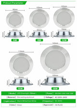 LED Downlight Silver Ultra Thin Aluminum  5W 9W 12W 15W 18W Down Light 220V 230V 240V Round Recessed Spot Lighting